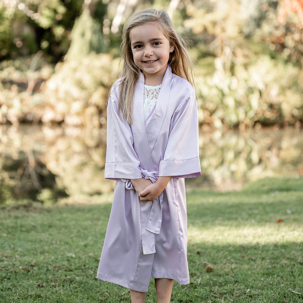 Lilac Children's Satin Robe
