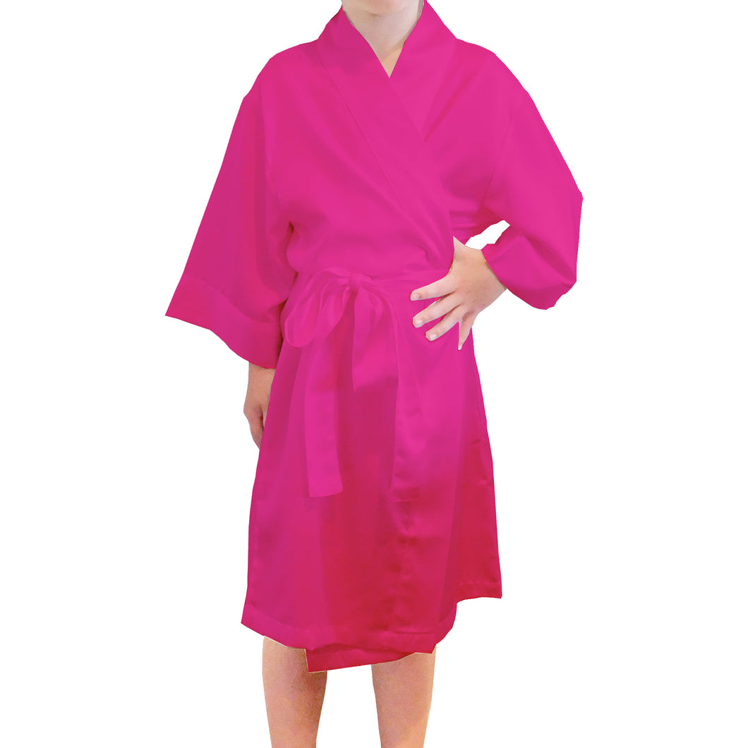 Hot Pink - Children's Satin Robes